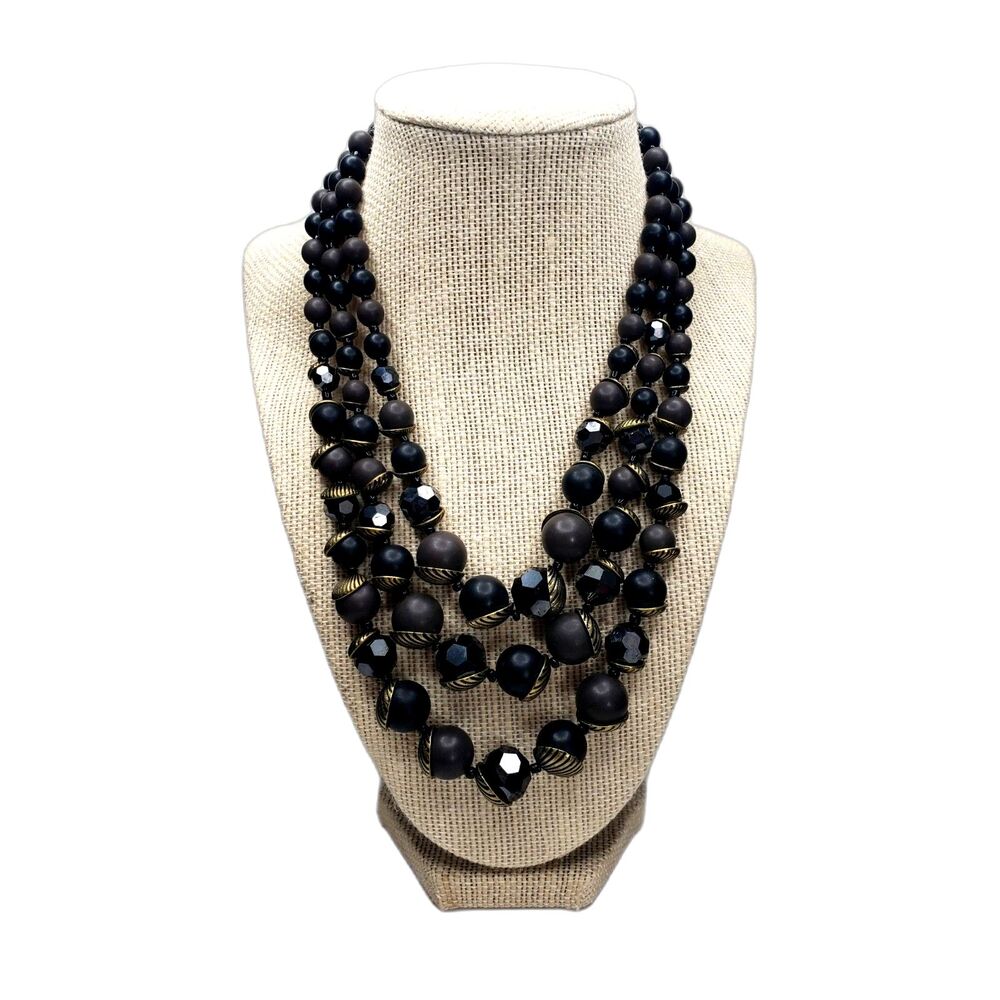 Crowd Pleaser Necklace Convertible 2 To 3 Strand Bib Statement Layering Goth New